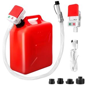 FEEDRON Automatic Fuel Transfer Pump with Auto-Stop, 51'' Extra Long Hose, 3.2 Gallon per Min, Battery or USB Powered, 4 Can Adapters, Fast and Safe Portable Gas Can Pump for Oil, Diesel,Gasoline.