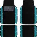 NBTEPEM Aquamrine Bling Car Floor Mats Full Set, Universal Fit Most Cars,SUV, Trucks, 4 pcs Sparkle Glitter Diamond Carpet for Women Girls with Anti-Slip Pad (Aquamarine Diamond)