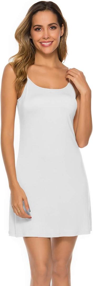EISHOPEER Women's Full Slips Dress Adjustable Spaghetti Strap Cami Under Dress, (X-Large, White) EISHOPEER Women's Full Slips Dress Adjustable Spaghetti Strap Cami Under Dress, (X-Large, White)