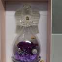 Miofula Preserved Flower Rose Birthday Gifts for Mom, Angel Figurines with Forever Real Rose Gifts for Her Mom Grandma, Angels Gifts for Mothers Day Christmas Anniversary Thanksgiving Birthday (Purple)