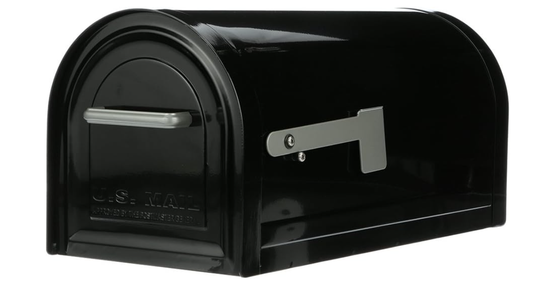 Gibraltar Mailboxes Reliant Locking, Large Capacity, Galvanized Steel, Post-Mount Mailbox, Black