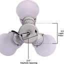 Westinghouse 77847 3LGT WHT Fros 3 Frosted Ribbed Glass Ceiling Fan Light Kit, No Size, WHITE