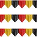 3P Banner Metallic Foil Fringe Wall Hanging Tinsel Fringe Banners backdrop for Parade Floats Garland Wedding Parties Graduation Movie Retirement Anniversary Casino Party Decorations(Black Red Gold)