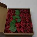 AmyHomie Artificial Flower Dark Red Rose 25pcs Real Looking Fake Roses w/Stem for DIY Wedding Bouquets Centerpieces Arrangements Party Baby Shower Home Decorations