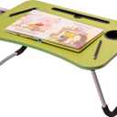 OHAHO Laptop Bed Desk, Foldable Lap Table with Cup Holder, Tablet Slot, Portable Stand for Working, Writing, Drawing (Green) (Green)
