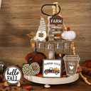 3 x Jetec 12 Pcs Thanksgiving Tiered Tray Decor Set Pumpkin Gnome Truck Wood Sign Rustic Farmhouse Decorations Autumn Table Centerpieces Harvest Decorative Tabletop Signs for Home Kitchen