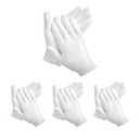 6Pcs White Gloves, 3 Pairs Soft Cotton Gloves， Hgminwarm White Cotton Gloves are Used for Cosmetics, Jewelry Coin Inspection, Inspection Gloves, Service Gloves. Stretchable Moisturizing Gloves, One Size