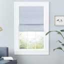 Exclusive Home Esme Total Blackout Roman Shade, 34"x64", Slate Blue (31"W x 75"H)