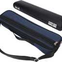 17 Hole Flute Case, Flute Case Bag with PU Leather Inner Box + Oxford Cloth Outer Bag, Cross Body & Hand Carry Options, Lightweight & Waterproof
