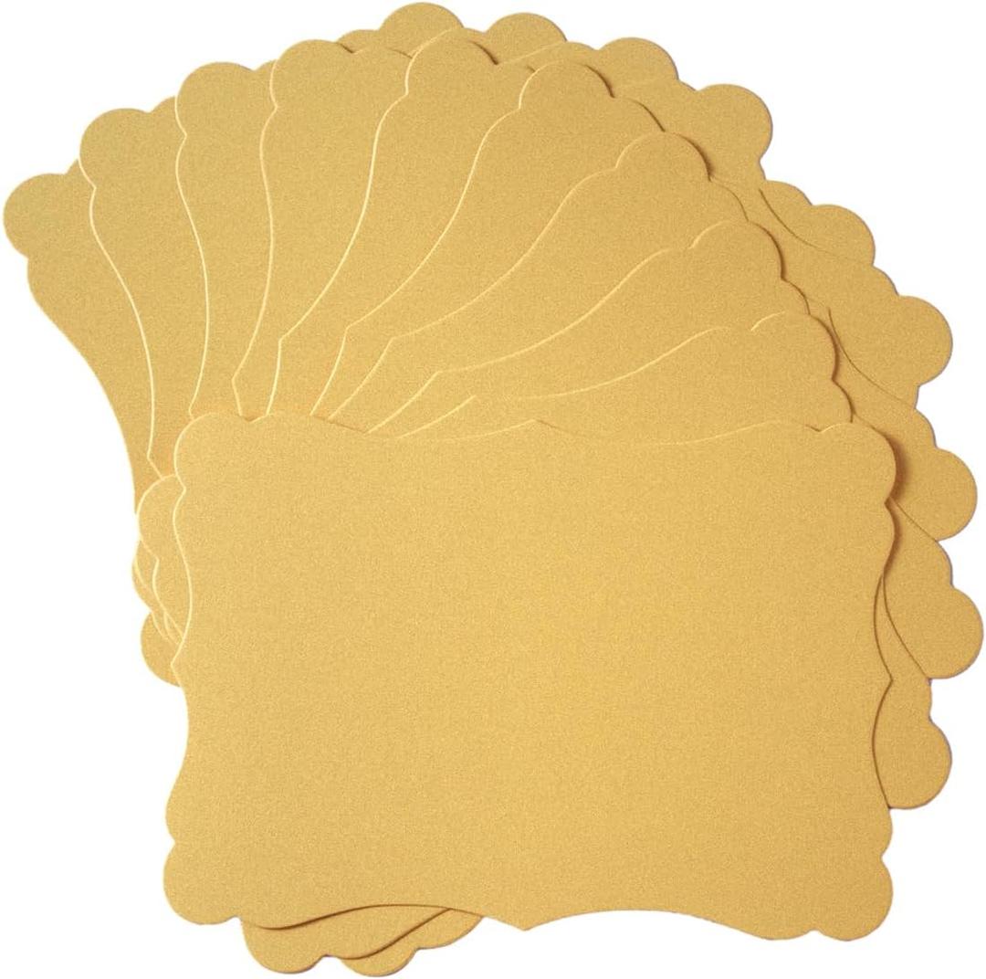 Homtable 50 Pack Shiny Blank Cardstock Greeting Cards for DIY Crafts (Gold, 4x6IN)