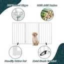 Semiocthome Freestanding Dog Gate 32" Tall, 3-Panel Foldable Dog Gates for Doorways Stairs House, Pet Gate Indoor with 2 Metal Stands, White