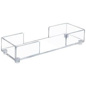 MyGift Modern Premium Clear Acrylic Bathroom Paper Towel Holder for Trifold, Z-Fold and Multifold, Commercial Grade Countertop Disposable Folded Napkin Dispenser Tray for Home, Office, or Business