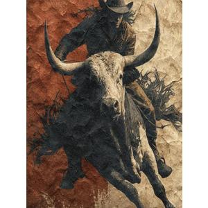 EATUKYIC Bull Rider Diamond Art Painting Art Kits 5D DIY Diamond Art Kits Home Wall Decor 12x16 inch
