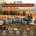 Inflatable Couch, Camping Couch with Detachable Built-in Pump, Inflatable Sofa with Breathable, Puncture-Resistant Fabric Texture Cover, Camping, Beach, Backyard Party, B-Arm Chair
