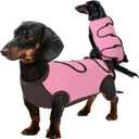 Queenmore Large Recovery Suit for Dogs, Dog Recovery Suit, Pink,XL Breathable Dog E-Collar & Cone Alternative Surgical Suit, Soft Pet Surgical Suit Female and Male
