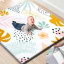 TINYHARBO Premium Foam Baby Play Mat 50x50 Removable & Machine Washable Cover, Extra Thick Padding Playpen Mat, Non-Slip Crawling Mat, Easy to Clean for Infants, Toddlers & Babies
