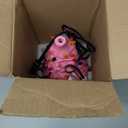 Lakumu 16.5" Table Top Christmas Tree, Hand Painted Resin Christmas Tree with Lights, Pre-lit Xmas Tree Decor Lighted Tabletop Decoration with Multicolored LED Bulbs, Ceramic-Like Finish, Pink