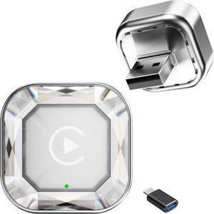 Wireless CarPlay& Android Auto Adapter, Plug in Once Go Wireless Forever | REZYZEN 2026 Upgraded Wireless Bluetooth Car play Adapter for iPhone, Fast Heat Dissipation, No Delay, USB A/USB-C Port