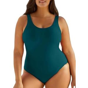 Eytino Plus Size Swimsuit for Women Back Crisscross Sports Tummy Control One Piece Bathing Suits(1X)