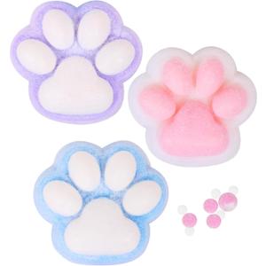 3pcs Big 5in Squishy Cat Paw Squeeze Toys, Cat Paw Squishy, Cute Kawaii Squishies, Squishy Cat Paw Fur Ball, Jelly Kitty Paw Squishy Funny Fidget Toys Novelty Things Suitable for Adults Kids