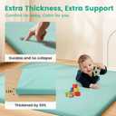 Inaya Baby Play Mat Vegan Leather 50x50, Waterproof - Wipeable, Soft and Thick Foam Cushioned Floor Mat for Babies and Toddlers, Ideal for Crawling, Tummy Time, Playpen & Diaper Change, Stylish Green