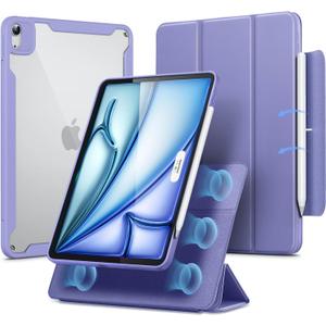 ESR for iPad Air 11 Inch Case M3/M2 (2025/2024), iPad Air 5th/4th Gen Case (2022/2020) 10.9 Inch with Pencil Holder, Removable Magnetic Cover, Vertical Stand, Rebound 360 Series, Purple