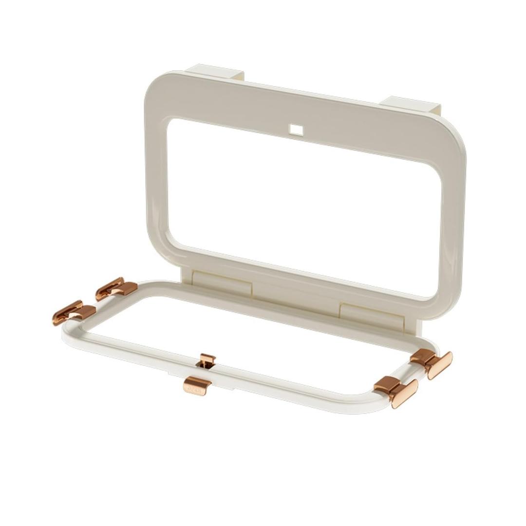 Foldable Bag Holder, No-Drill Adhesive Mount for 0.8" Thin Cabinet & Smooth Surfaces, Under Sink & Wall Mount Organizer for Kitchen, Bathroom, RV, Camper