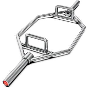 Synergee 20kg and 25kg Chrome or Black Olympic Hex Barbell Trap Bar with Rotating, Flat or Raised Handles for Squats, Deadlifts, Shrugs.