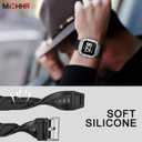 MioHHR Stainless Steel Case and Band Compatible with Fitbit Versa 4/3/2/Lite/Sense/Sense 2 Bands with Metal Case, Rugged Sports Protector Cover Silicone Wristbands for Men, Silver