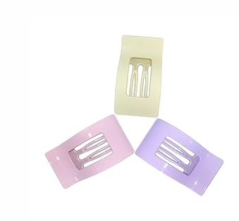3Pcs Flat Hair Clips for Women Girls, Matte Flat Claw Clips, Strong Styling Large Hair Clips for Thick Hair， French Duckbill Hair Clip（White Matte, Two Shiny Sides)