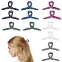 12Pcs Extra Large Claw Clips, 4.5" Hair Clips for Thick Hair&Thin Hair, Non-slip Hair Clips for Women (Black, White, Light Brown, Blue, Red, Green)