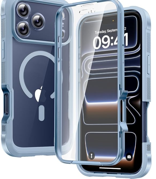 Diaclara Magnetic Designed for iPhone 17 Pro Max Case Full Body Bumper,[Compatible with MagSafe] Military Drop Proof Cover with Built-in Touch Sensitive Anti-Scratch Screen Protector, Blue