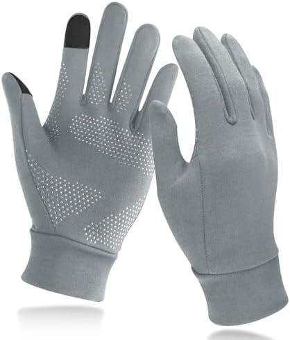 Unigear Lightweight Running Gloves, Touch Screen Anti-Slip Warm Gloves Liners for Cycling Biking Sporting Driving for Men Women, Large 
