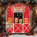 4Pcs Christmas Door Decorations Set Xmas Holiday Elk Door Covers Merry Christmas Deer Porch Banners Cute Reindeer Hanging Banner Backdrop for Winter Home Photography Photo Background Party Decor