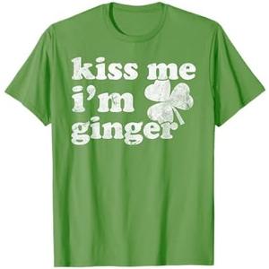 Shamrock Leaf Irish Kiss Me I'm Ginger St. Patrick's Day T-Shirt Size Medium In Ladies
