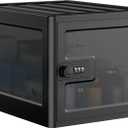 Uniclife Black Medicine Lock Box with Combination Lock 13 L Large Locking Medication Box Lockable Storage Box for Personal Items Phones Food & Snacks Stackable Fridge Lock Box for Home Office