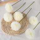 Rowfad 12 Pcs Artificial Chrysanthemums Flowers Silk Ball White Flowers Fake Mums Spring Flowers for Valentine's Day Wedding Home Decor (12, White)