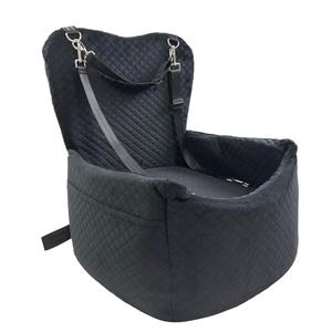 Small Car Seat & Dog Bed - Memory Foam Sponge Cushion - Up To 35 lbs - Washable & Storage Pockets