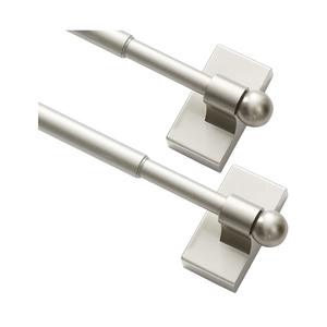 Turquoize 2 Pack Magnetic Curtain Rods for Metal Doors with Adjustable Length,Extends from 16 inch to 28 inch Magnetic Cafe Curtain Rod, Easy Installation for Any Steel Spaces, Nickel, 2 Pack