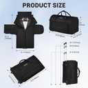 DEVPNR Rolling Garment Bags for Travel, 59L Rolling Duffle Bag with Wheels and Shoe Compartment for Men and Women, 3 in 1 Carry on Convertible Travel Garment Bag with Wheels, Black