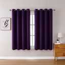 ChrisDowa Grommet Blackout Curtains for Bedroom and Living Room  Thermal Insulated Room Darkening Curtains  (Royal Purple, 52W x 63L)