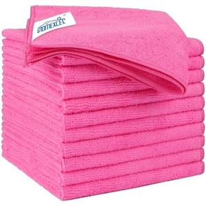 HOMEXCEL Pink Microfiber Cleaning Cloth 6 Pack, 12.5 x 12.5 inch Microfiber Towels for Cars, Ultra Absorbent Car Washing Cloth, Lint Free Streak Free Cleaning Rags for Car, Kitchen, and Window