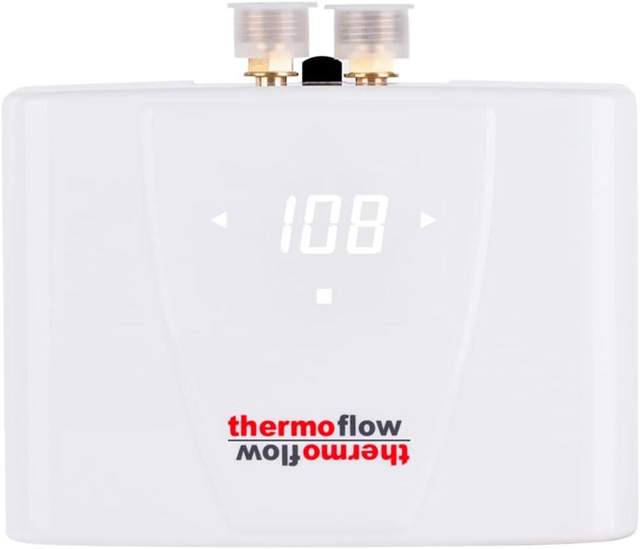 Thermoflow 240V Electric Mini Tankless Water Heater Point of Use On Demand Instant Hot Water Heater for Sinks Wall Mounted, CSA Certified 5.5kW Hard Wired