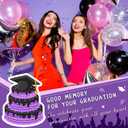 Jingmore Graduation Cake Kit Included Felt Graduation Cap Diploma Classic Black Congrats Grad Cupcake Toppers Beads Leaf Flowers Cake Decorations for Class of 2026 Party(Purple and Gold)