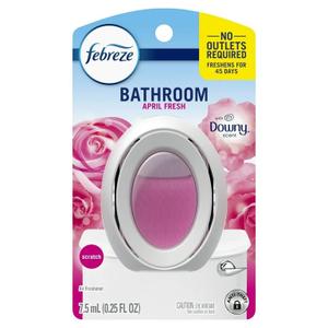 Febreze Bathroom Air Freshener, Odor-Fighting Plug-In Alternative, Home, Bathroom & Kitchen Use, Downy April Fresh Scent, 5 Count