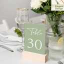 JarThenaAMCS 31Pcs Sage Green Table Numbers Head Table 1-30 Wedding Table Signs Reserved Seating Signs for Wedding Birthday Party Reception