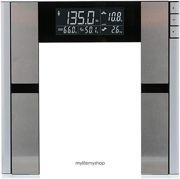 My Life My Shop Digital Body AnalyzerScale- Scale forbody weight, Body Fat, Muscle Mass, Bone Density, Water Weight, 397 Pound Capacity, Gray
