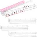 Clear Mahjong Racks with Pushers Set of 4, Acrylic American Mah Jongg Accessories and Gifts, All-in-One Mahjong Tile Holder for 1.2-inch American Mahjong