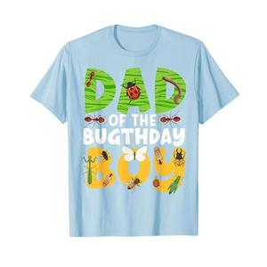 Dad of The Bugthday Boy Bug Themed Birthday Party Insects T-Shirt, Men, Baby Blue,2X Large