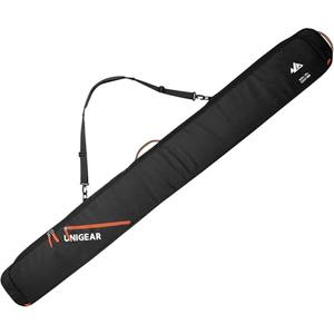 Unigear Ski Bag for Air Travel, 360° Fully Padded Protection, Water-Resistant and Durable up to 192cm for Snow Air Travel Transport (Black)